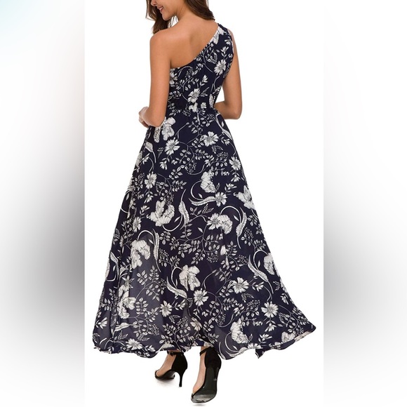 NWT Women's Sleeveless One shoulder Floral High Low Maxi Dress - Size XL - Picture 5 of 5
